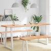  világosbarna kezelt tömör asztallap 180x50x(2-4) cm