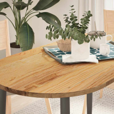  világosbarna tömör akácfa ovális alakú asztallap 120x60x2 cm bútor