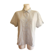  Világoskék csíkos női rövid ujjú blúz (méret: M) blúz