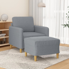 világosszürke szövet kanapéfotel lábtartóval 60 cm bútor