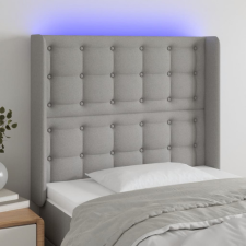  világosszürke szövet LED-es fejtámla 83x16x118/128 cm ágy és ágykellék