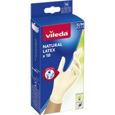 Vileda Natural Latex háztartási gumikesztyű S/M méret 10db (4023103093072) (4023103093072) védőkesztyű