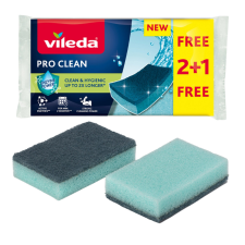 Vileda Pro Clean mosogatószivacs 3db tisztító- és takarítószer, higiénia