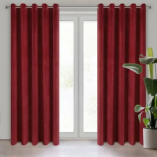  Villa bársony sötétítő függöny Sötét vörös 140x250 cm lakástextília