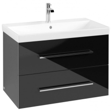 Villeroy & Boch Villeroy & Boch Avento fürdőszobai alsószekrény 2 fiókos crystal black A89100B3 fürdőszoba bútor