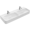 Villeroy and Boch Villeroy & Boch Finion 130 x 47 cm-es dupla mosdó 2 csaplyukkal CeramicPlus felülettel túlfolyó nélkül - 4139DGR1