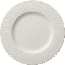 Villeroy & Boch Sekély tányér, Villeroy & Boch Manufacture Rock 27 cm, fehér tányér és evőeszköz