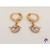  Villi antiallergén pici delfines köves fülbevaló 18K