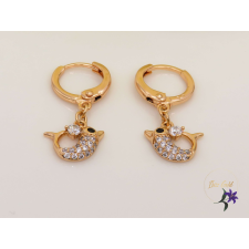  Villi antiallergén pici delfines köves fülbevaló 18K fülbevaló