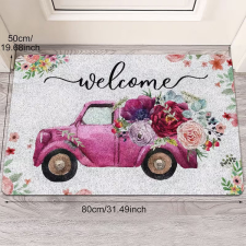  Vintage autós és rózsaszín rózsa mintás szőnyeg 50 x 80 cm AV7577638 lakástextília