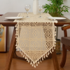  Vintage bézs makramé asztali futó