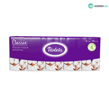 Violeta Classic Soft 3 rétegű papírzsebkendő 10x10db higiéniai papíráru