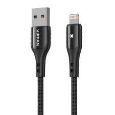 Vipfan USB és Lightning kábel Vipfan Colorful X13, 3A, 1.2m (fekete) kábel és adapter