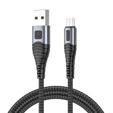 Vipfan USB-Micro USB kábel Vipfan X10, 3A, 1,2m, fonott (fekete) kábel és adapter