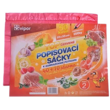 VIPOR HDPE fagyasztó tasak 25 × 35 cm, 50 db, piros papírárú, csomagoló és tárolóeszköz