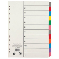 VIQUEL Regiszter, laminált karton, A4, 12 részes, VIQUEL lefűző