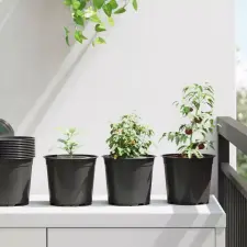  Virág Cserép 200 pcs Fekete Ø 15 x 13 cm Műanyag kerti tárolás