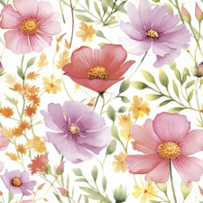 Virág Romantic Meadow szalvéta 20 db-os 33x33 cm party kellék