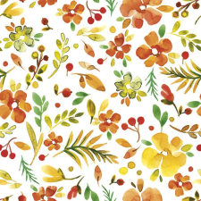 Virág Watercolour Millefleur szalvéta 20 db-os 33x33 cm party kellék