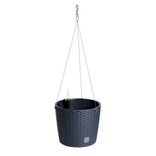Virágcserép Prosperplast RATO ROUND W 25,6 cm felfüggeszthető, antracit színben kerti tárolás