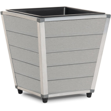  Virágláda kúpos világosszürke kivehető műanyag betéttel kerti dekoráció