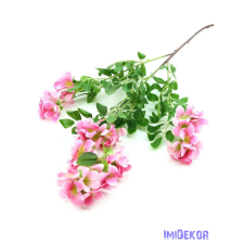  Virágos 3 szálú selyem ág 97cm - Pink dekorációs kellék