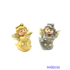 Virágos angyalka figura 6cm dekorációs kellék