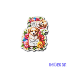  Virágos háttérben elefánt - Legjobb anyának 6,7x6,3 cm dekorációs kellék