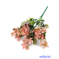  Virágos műzöld bokor 31cm - Korall dekorációs kellék