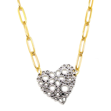  Virágos Szív medál hosszú szemű nyaklánccal, arany színben nyaklánc