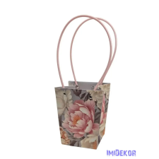  Virágtáska nagy trapéz virágmintás - Barack Peónia dekorációs kellék