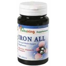 VitaKing Iron All Vas komplex tabletta 100db vitamin és táplálékkiegészítő