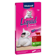  VitaKraft Cat Liquid Snack Marha + Inulin - 6x15g jutalomfalat macskáknak
