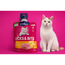 Vitakraft Licks & Bits sajtos sonkás krém - jutalomfalat macskák részére  (60g) jutalomfalat macskáknak