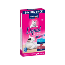 Vitakraft Macska Folyékony Jutalomfalat Májas és Lazac 16x15g jutalomfalat macskáknak