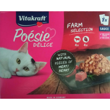  Vitakraft Poésie Farm szószos válogatás macskáknak - Alutasakos multipack (1 karton multipack = 8 db alutasak = 2 íz x 4 db 85 g-os alutasak) 680 g alapvető élelmiszer