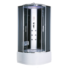  Vital Black 80x80 cm íves mélytálcás hidromasszázs zuhanykabin kád, zuhanykabin