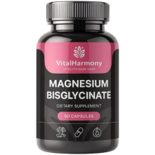 VitalHarmony Magnézium-Biszglicinát kapszula (90 db) – Prémium, gyomorbarát magnézium extra magas felszívódással vitamin és táplálékkiegészítő