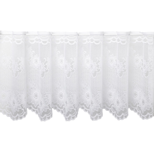  Vitrázsfüggöny BC100 45 cm magas fehér virágos méteráru lakástextília