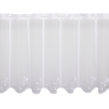  Vitrázsfüggöny V1003 60 cm magas fehér levélmintás méteráru lakástextília