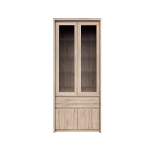  Vitrines szekrény, DTD laminált, tölgy sonoma, NORTY TYP 3 bútor
