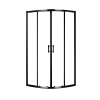Viva Aqua Max 80x80 cm íves két tolóajtós zuhanykabin zuhanytálcával és króm szifonnal, fekete elemekkel, 190 cm magas