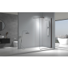 Viva Aqua Max WALK IN Zuhanyfal - FEKETE profil - 8 mm vízlepergető víztiszta üveg - 140 x 200 cm