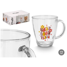 VIVALTO Good vibes üveg bögre 370 ml 11427 bögrék, csészék