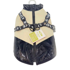  Vízálló bélelt kutyakabát és dzseki beépített hámmal - Bézs - XXL kutyaruha