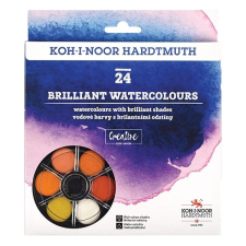  Vízfesték KOH-I-NOOR brilliant aquarell kerek 24 darabos kréta, festék és papír
