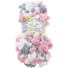 VLNIKA Puffy color 100 g, - 6370 fehér, szürke, rózsaszín (10379)