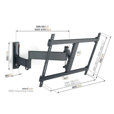 VOGELS Vogel's TVM3643W 40-77" TV fali tartó - Fekete tv állvány és fali konzol