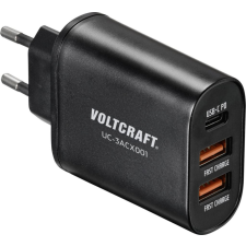 Voltcraft 2xUSB-A 1xUSB-C hálózati töltő + USB-C kábel fekete (VC-12231145) mobiltelefon kellék
