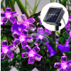 VOLTRONIC® Napelemes fényfüzér 7 méter 50 db lila virág LED kültéri világítás vízálló dekoráció napelemes világítás